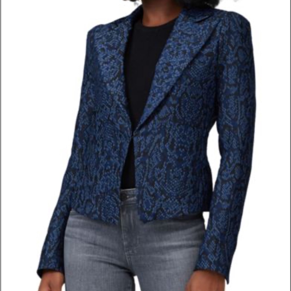 💜 Rachel Zoe blue & black blazer snake print - size 10